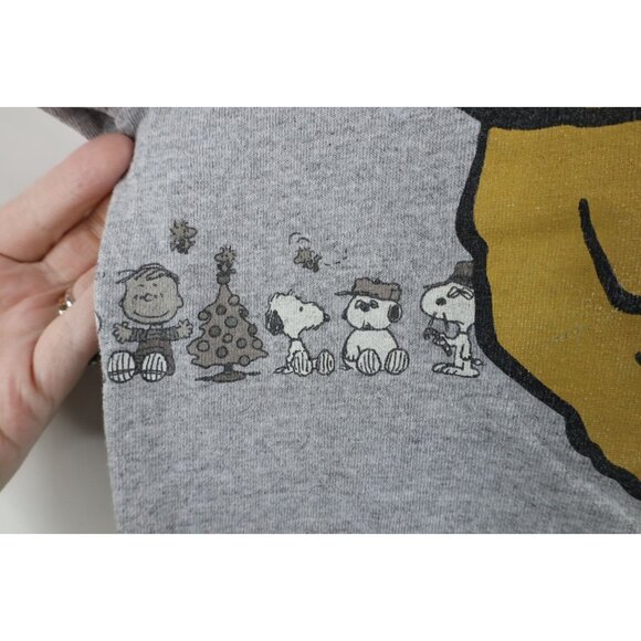 Vintage 90s Peanuts Charlie Brown Mens Medium All Over Print Christmas T-Shirt - Picture 6 of 16